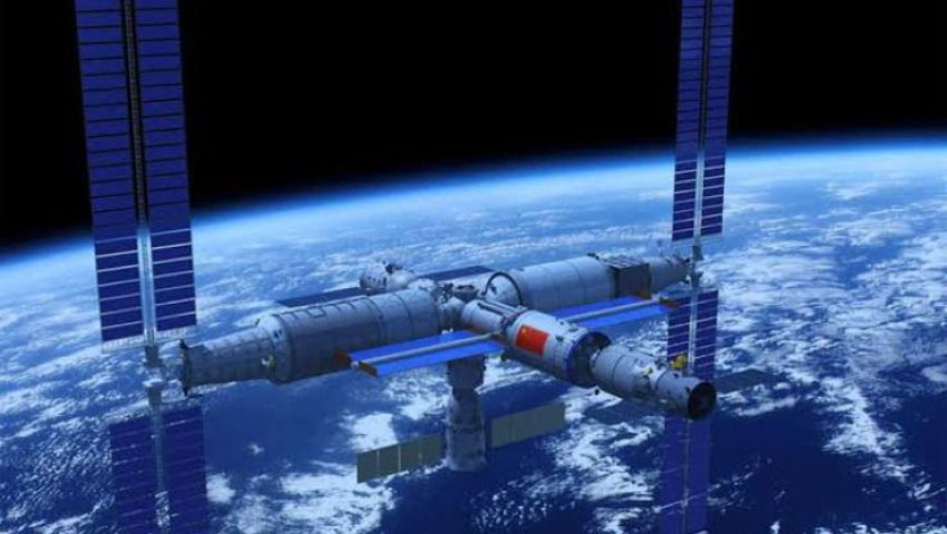 Une vue de la station orbitale chinoise, la seconde actuellement dans l'espace